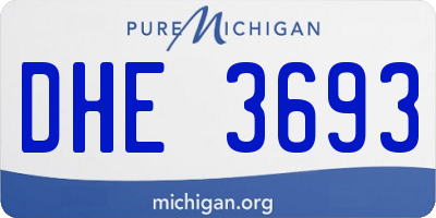 MI license plate DHE3693