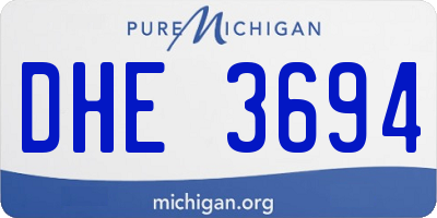 MI license plate DHE3694
