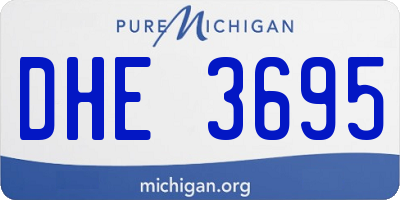 MI license plate DHE3695