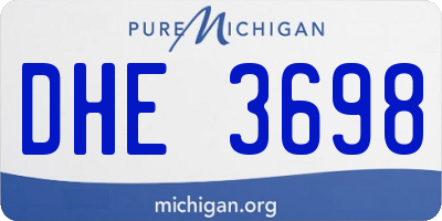 MI license plate DHE3698
