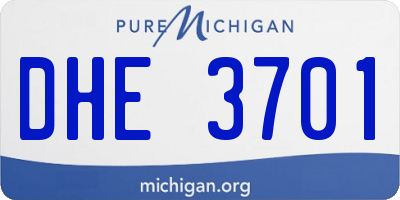 MI license plate DHE3701