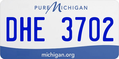 MI license plate DHE3702