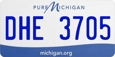 MI license plate DHE3705