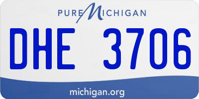 MI license plate DHE3706