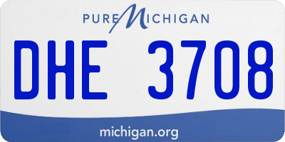 MI license plate DHE3708