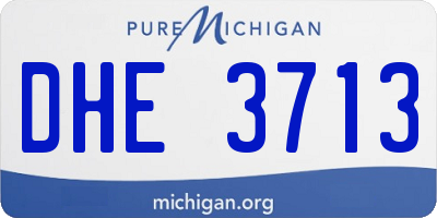 MI license plate DHE3713