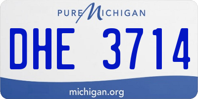 MI license plate DHE3714