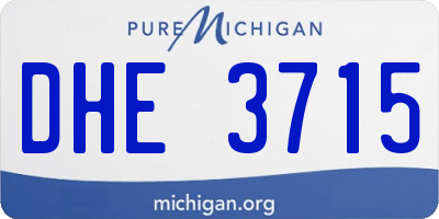 MI license plate DHE3715
