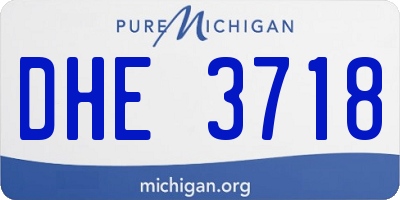MI license plate DHE3718