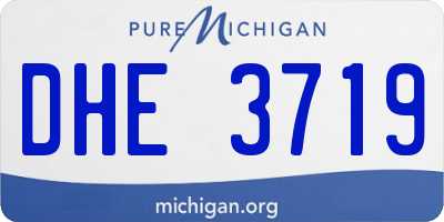 MI license plate DHE3719