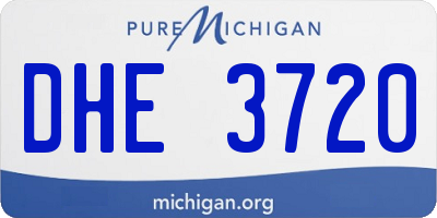 MI license plate DHE3720