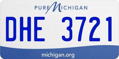 MI license plate DHE3721