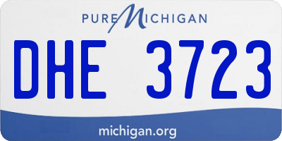 MI license plate DHE3723