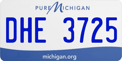 MI license plate DHE3725