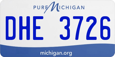MI license plate DHE3726