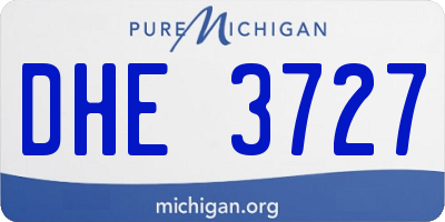 MI license plate DHE3727