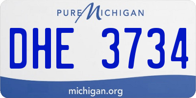 MI license plate DHE3734