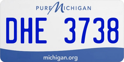 MI license plate DHE3738