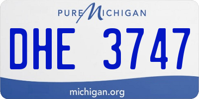 MI license plate DHE3747