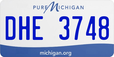 MI license plate DHE3748