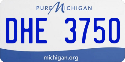 MI license plate DHE3750