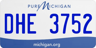 MI license plate DHE3752