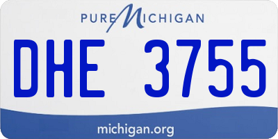MI license plate DHE3755