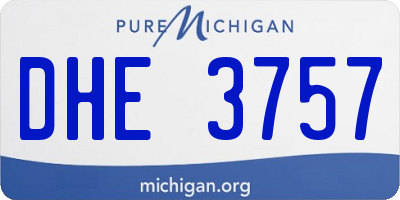 MI license plate DHE3757