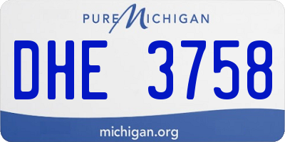 MI license plate DHE3758