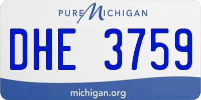 MI license plate DHE3759