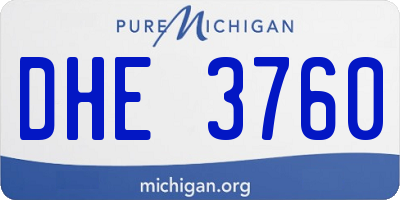 MI license plate DHE3760