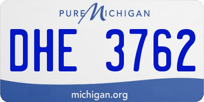MI license plate DHE3762