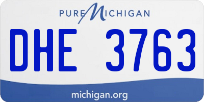 MI license plate DHE3763