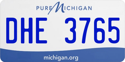 MI license plate DHE3765
