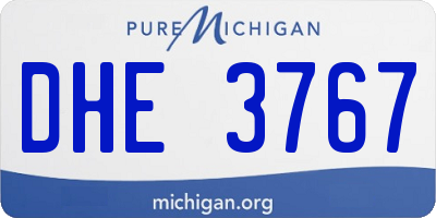 MI license plate DHE3767