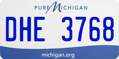 MI license plate DHE3768