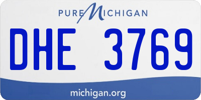 MI license plate DHE3769