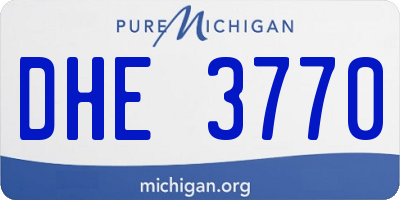 MI license plate DHE3770