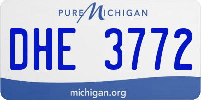MI license plate DHE3772