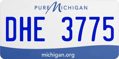 MI license plate DHE3775