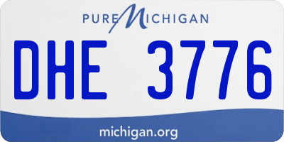MI license plate DHE3776