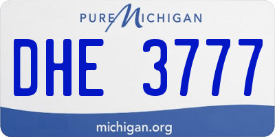 MI license plate DHE3777