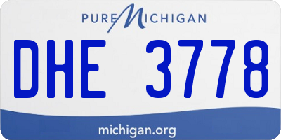 MI license plate DHE3778