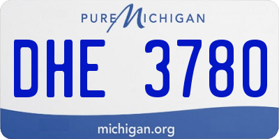 MI license plate DHE3780