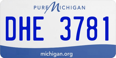 MI license plate DHE3781