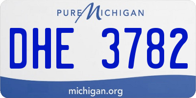 MI license plate DHE3782