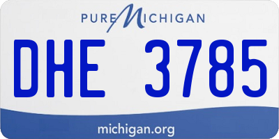 MI license plate DHE3785