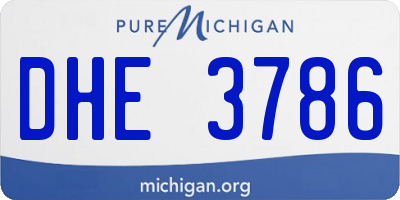 MI license plate DHE3786