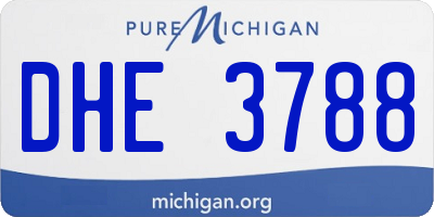 MI license plate DHE3788