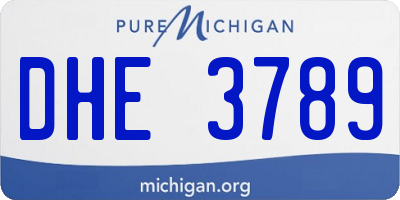 MI license plate DHE3789